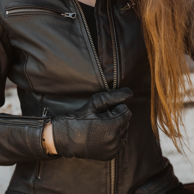 Jachetă de motocicletă pentru femei Ozone Striker Negru