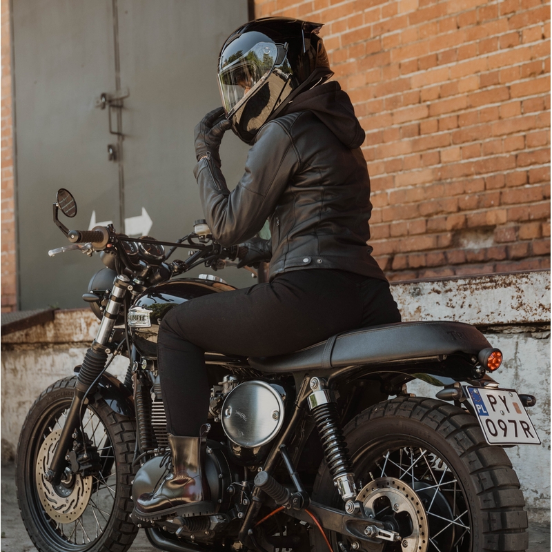 Jachetă de motocicletă pentru femei Ozone Striker Negru
