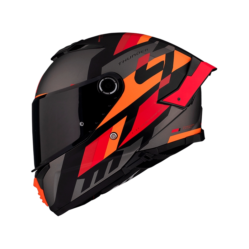 MT FF118SV Thunder 4 SV ERGO B15 cască de motocicletă integrală gri-portocaliu-roșu MT FF118SV Thunder 4 SV ERGO B15