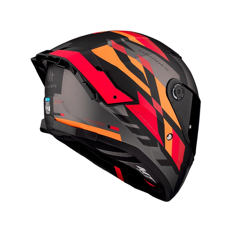 MT FF118SV Thunder 4 SV ERGO B15 cască de motocicletă integrală gri-portocaliu-roșu MT FF118SV Thunder 4 SV ERGO B15