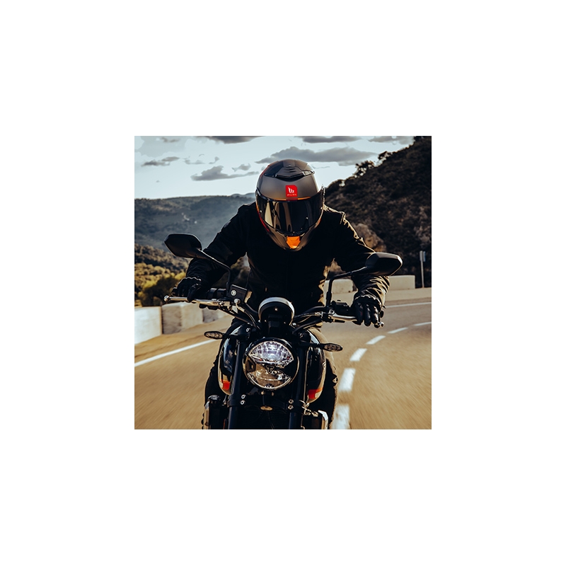 MT FF118SV Thunder 4 SV ERGO B15 cască de motocicletă integrală gri-portocaliu-roșu MT FF118SV Thunder 4 SV ERGO B15