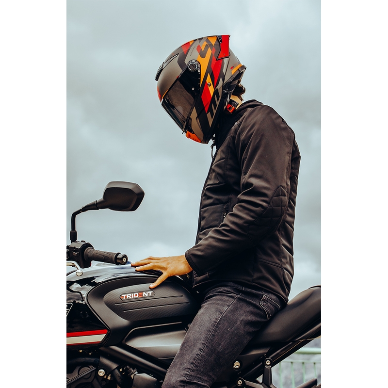 MT FF118SV Thunder 4 SV ERGO B15 cască de motocicletă integrală gri-portocaliu-roșu MT FF118SV Thunder 4 SV ERGO B15