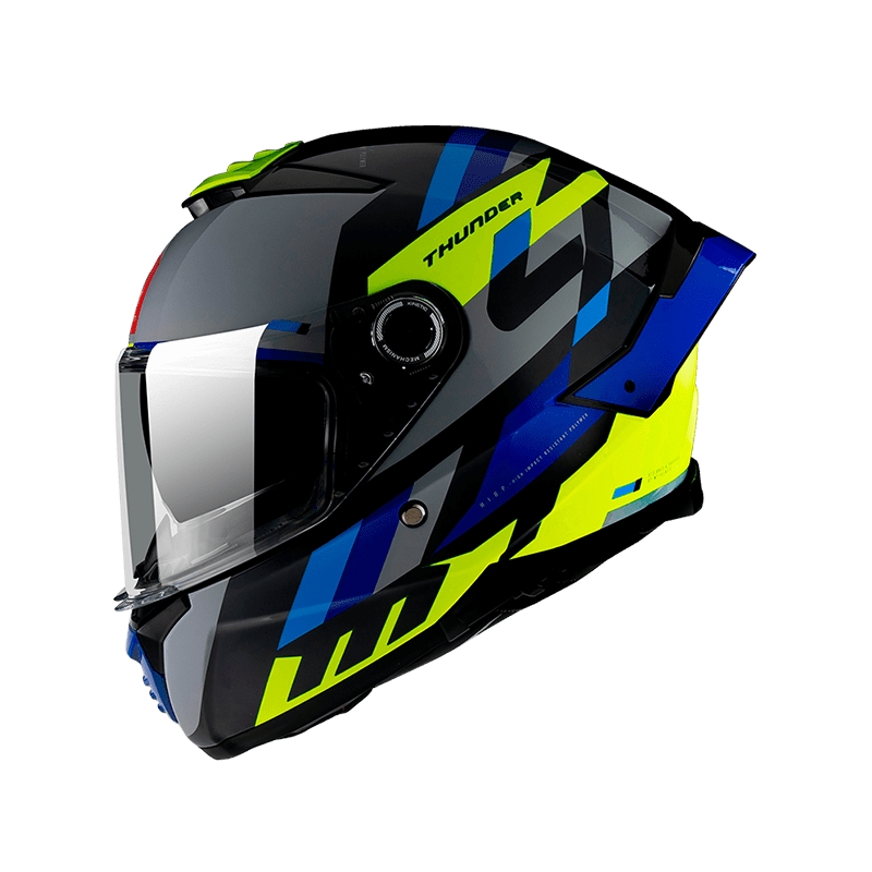 MT FF118SV Thunder 4 SV ERGO E17 cască de motociclist integrală de culoare gri-albastru-verde MT FF118SV Thunder 4 SV ERGO E17
