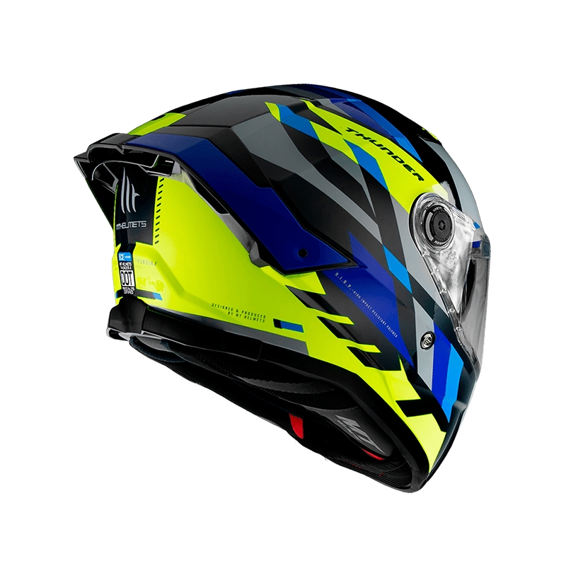 MT FF118SV Thunder 4 SV ERGO E17 cască de motociclist integrală de culoare gri-albastru-verde MT FF118SV Thunder 4 SV ERGO E17