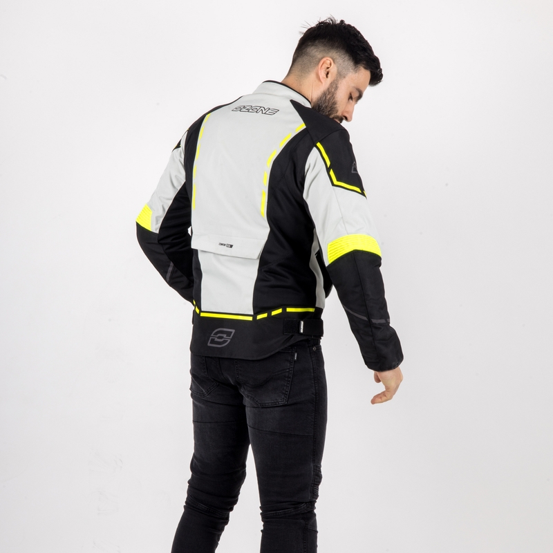 Geacă moto Ozone Jet II gri-negru-galben-fluo lichidare