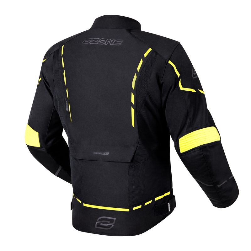 Geacă moto Ozone Jet II negru-galben-fluo lichidare