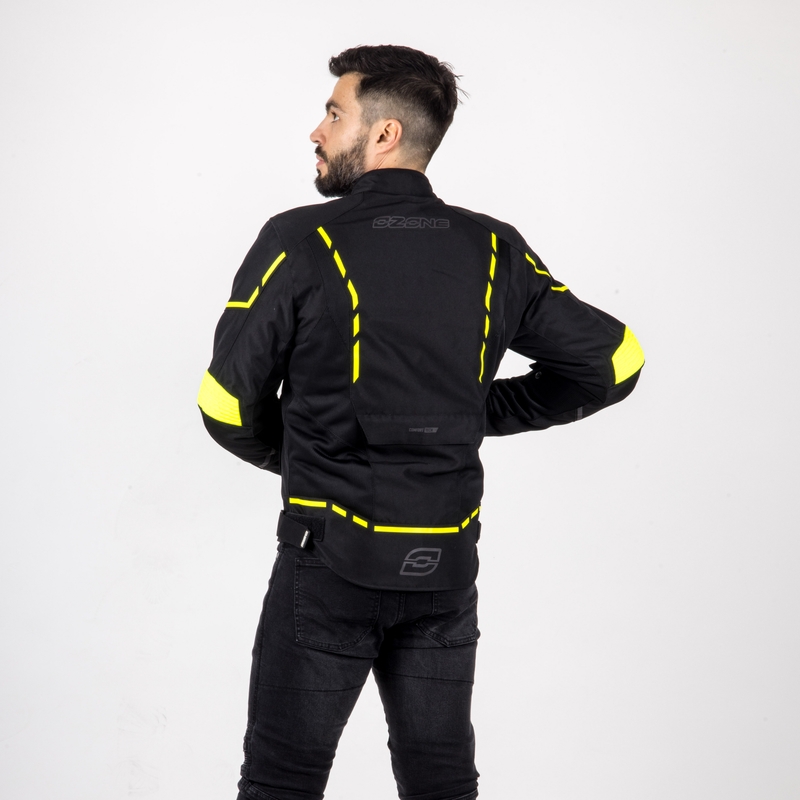 Geacă moto Ozone Jet II negru-galben-fluo lichidare
