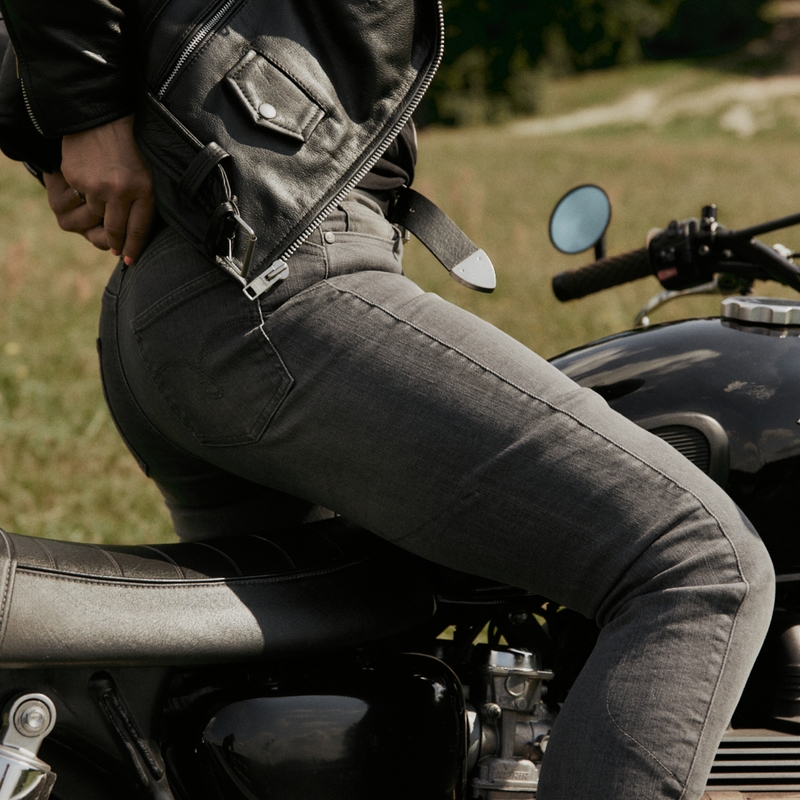 Blugi pentru femei Ozone Striker SF Grey Motorcycle Jeans