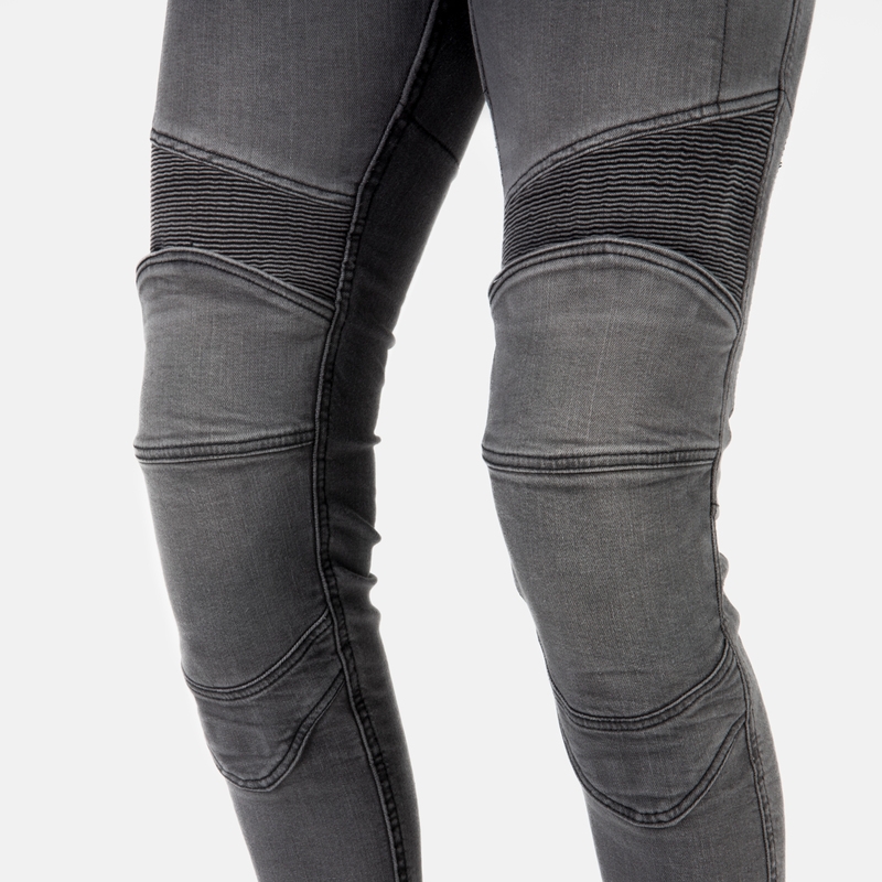 Blugi pentru femei Ozone Roxy Washed Black Motorcycle Jeans lichidare