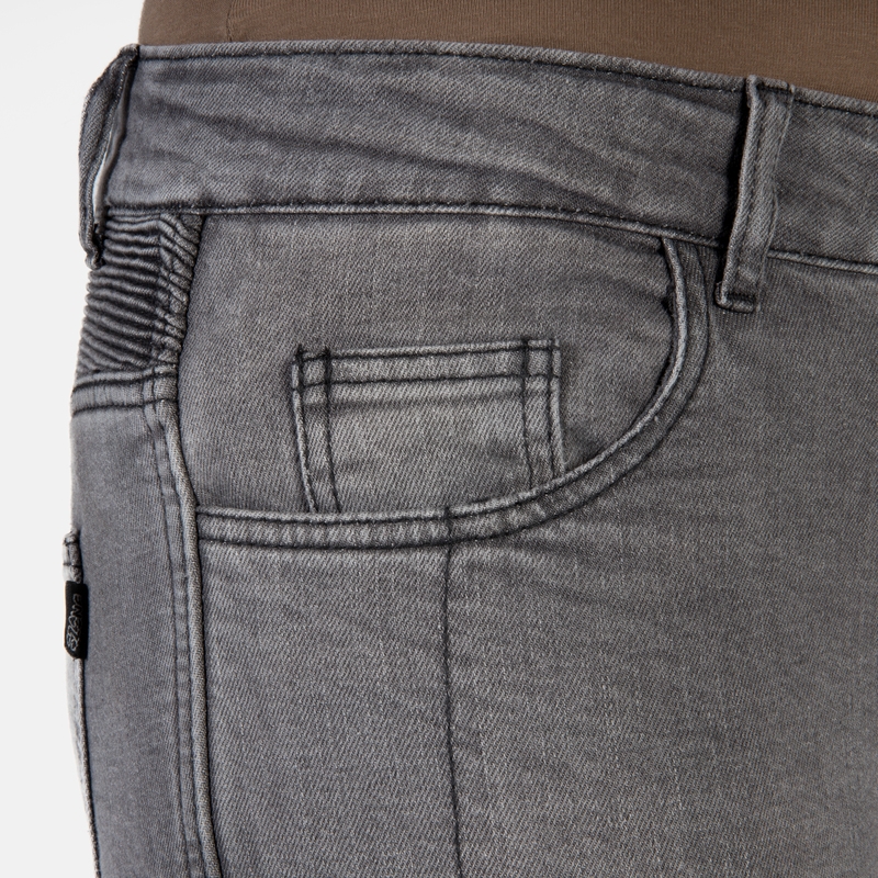 Blugi pentru femei Ozone Roxy Washed Black Motorcycle Jeans lichidare