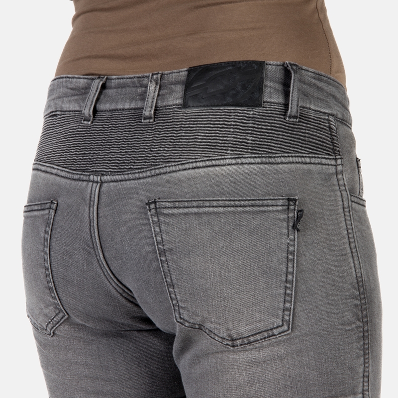 Blugi pentru femei Ozone Roxy Washed Black Motorcycle Jeans lichidare