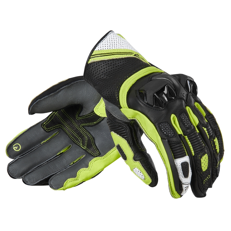 Mănuși de motocicletă Rebelhorn ST Short negru-gri-fluo-galben lichidare
