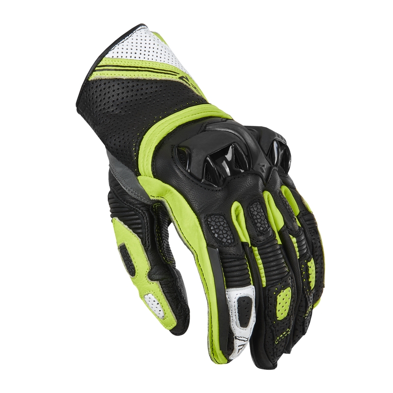 Mănuși de motocicletă Rebelhorn ST Short negru-gri-fluo-galben lichidare