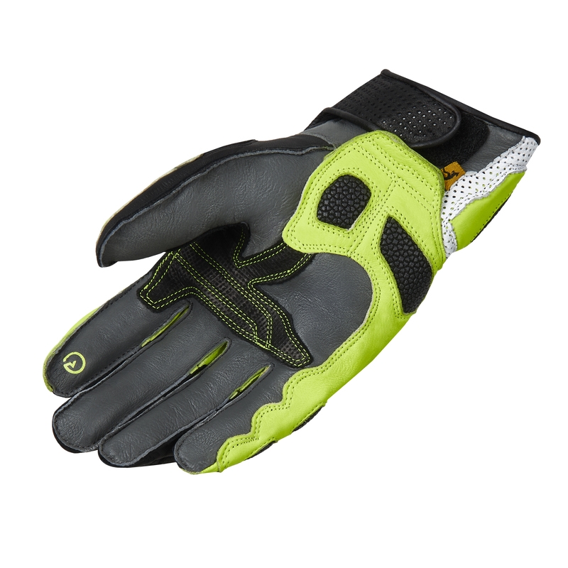 Mănuși de motocicletă Rebelhorn ST Short negru-gri-fluo-galben lichidare