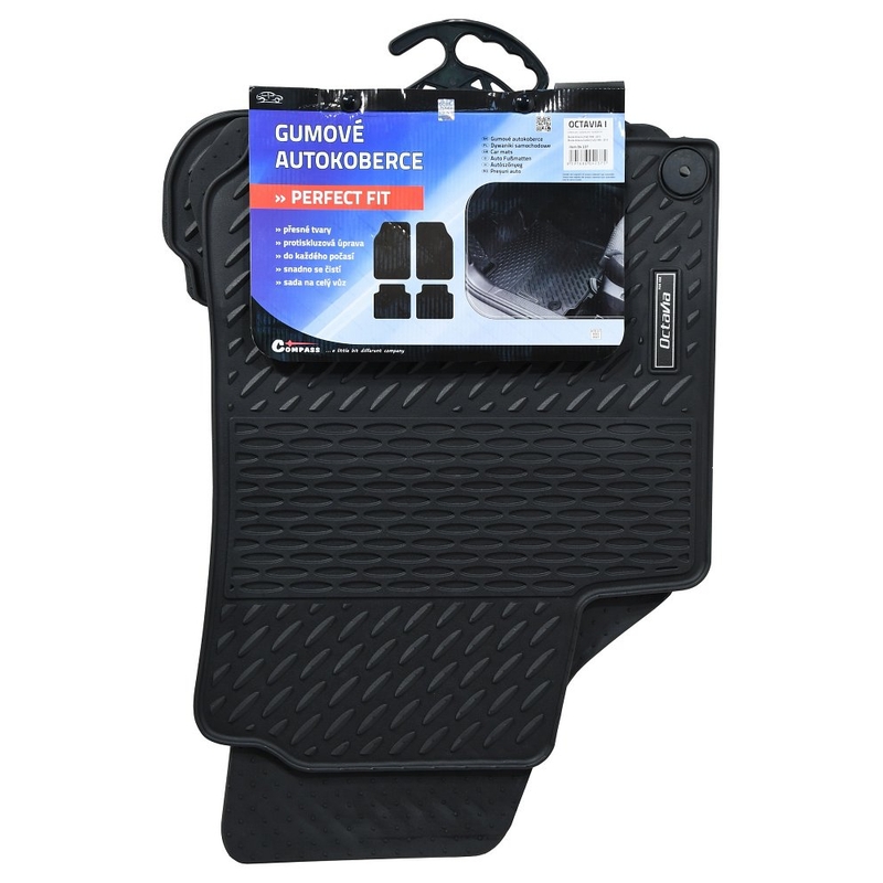 Covoare de cauciuc PERFECT FIT set de 4 OCTAVIA I cu fixare