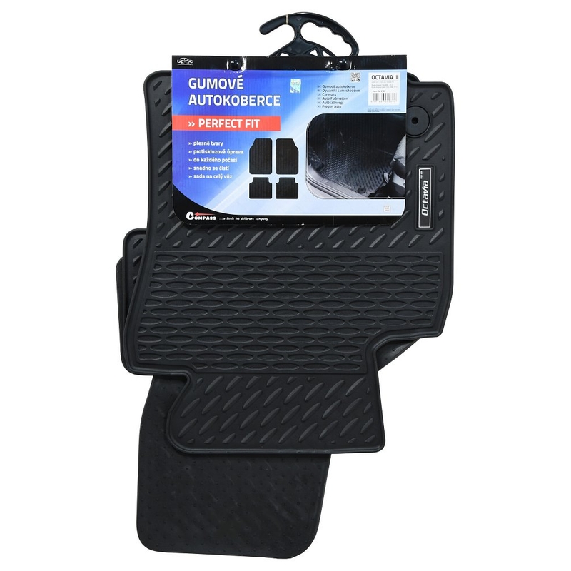 Covoare de cauciuc PERFECT FIT set de 4 OCTAVIA II cu fixare