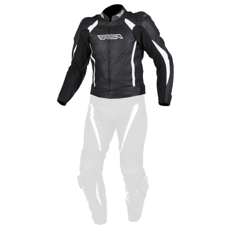 Jachetă de motocicletă pentru bărbați RSA Imola negru și alb - II. calitate