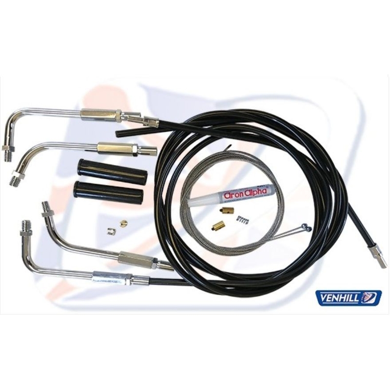 Throttle cable kit Venhill Negru threaded