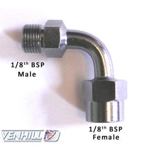 Banjo Îmbinare pivotantă Venhill POWERHOSEPLUS E690 90 deg 1/8 TH BSP cromat