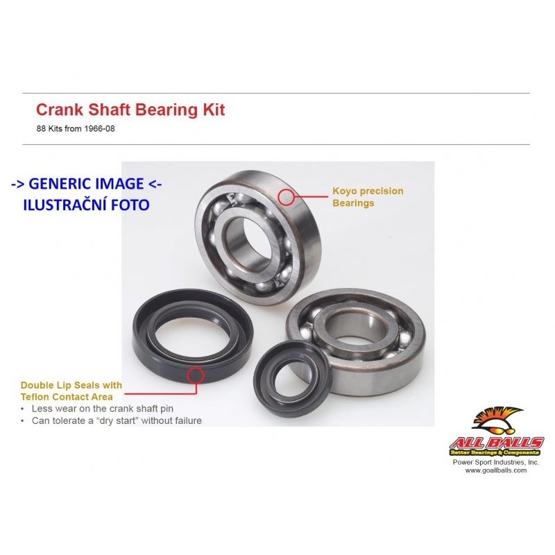 Kit garnituri si simeringuri arbore cotit All Balls Racing