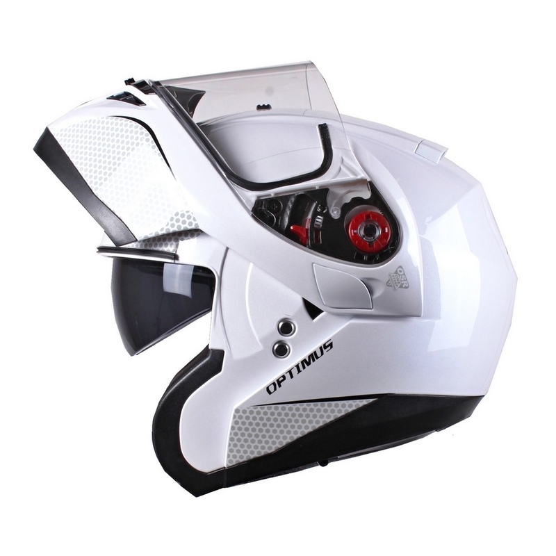 Cască de motocicletă Axxis Optimus albă - grad II