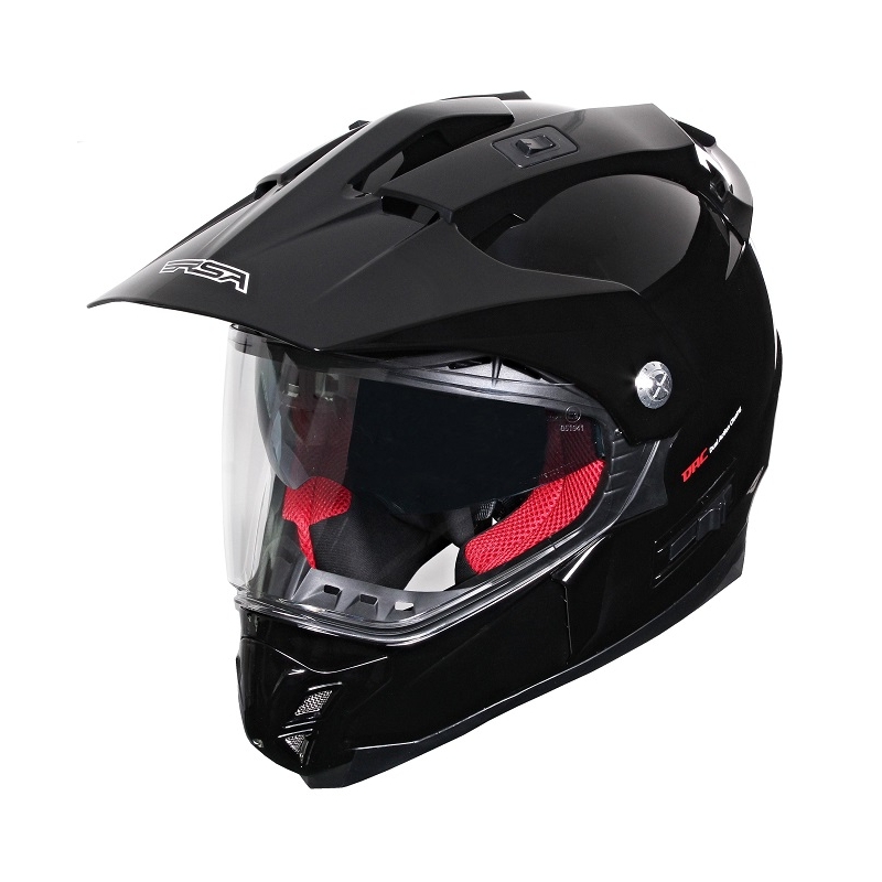Cască de enduro cu parasolar RSA MX-01 negru lucios - clasa II
