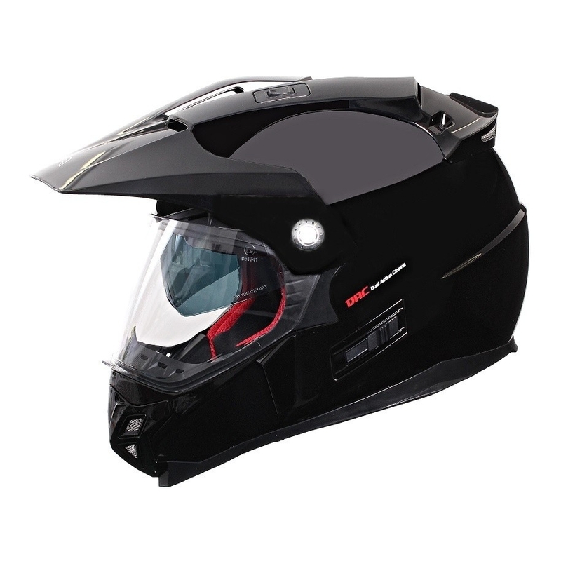 Cască de enduro cu parasolar RSA MX-01 negru lucios - clasa II