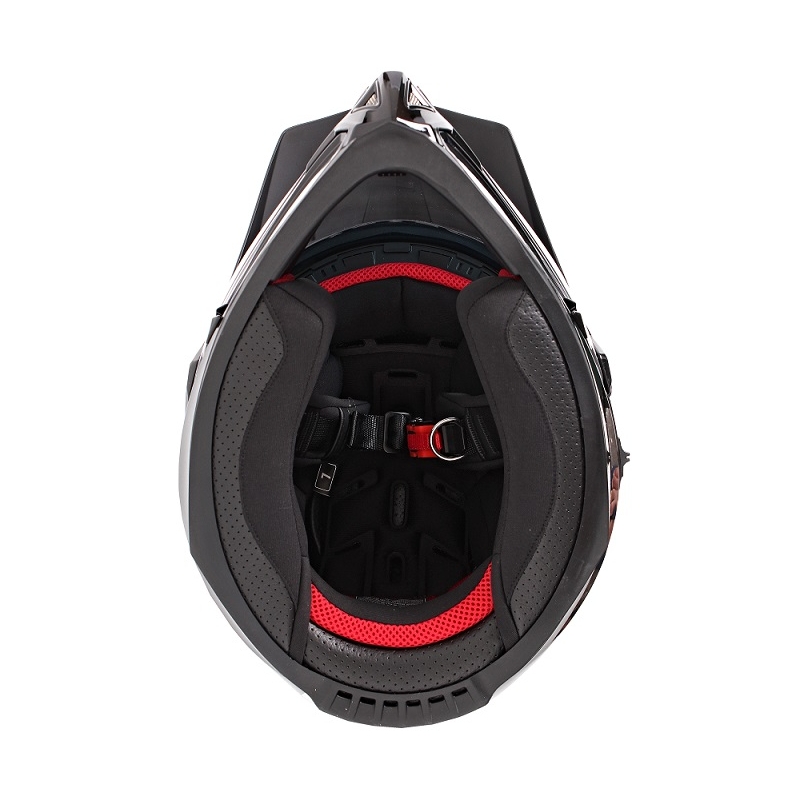 Cască de enduro cu parasolar RSA MX-01 negru lucios - clasa II