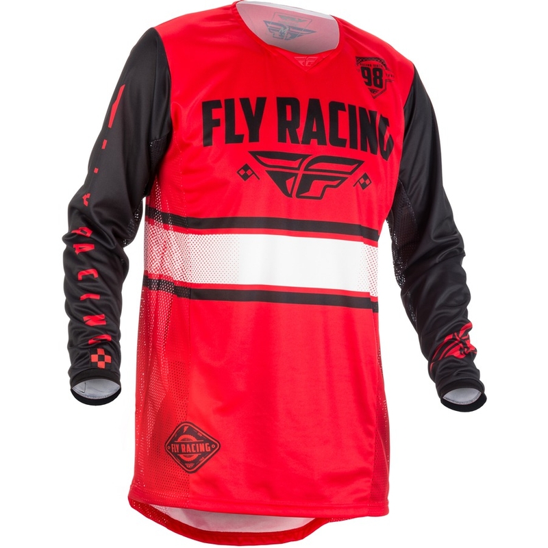 Tricou de motocros FLY Racing Kinetic ERA 2018 - SUA roșu și negru