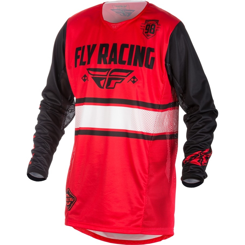 Tricou de motocros FLY Racing Kinetic ERA 2018 - SUA roșu și negru
