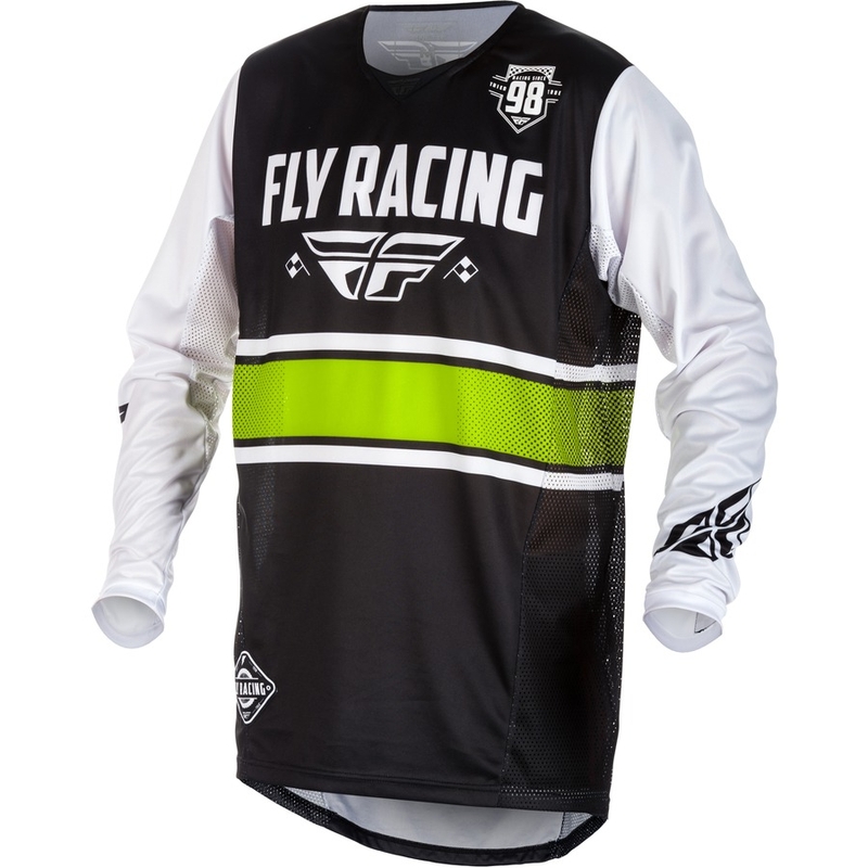 Tricou de motocros FLY Racing Kinetic ERA 2018 - SUA alb-negru