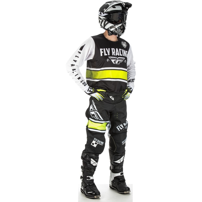Tricou de motocros FLY Racing Kinetic ERA 2018 - SUA alb-negru