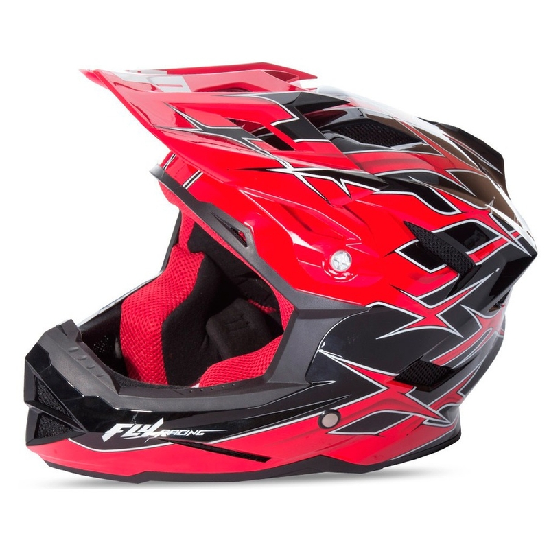 Cască de motocross FLY Racing DEFAULT - USA negru-roșu