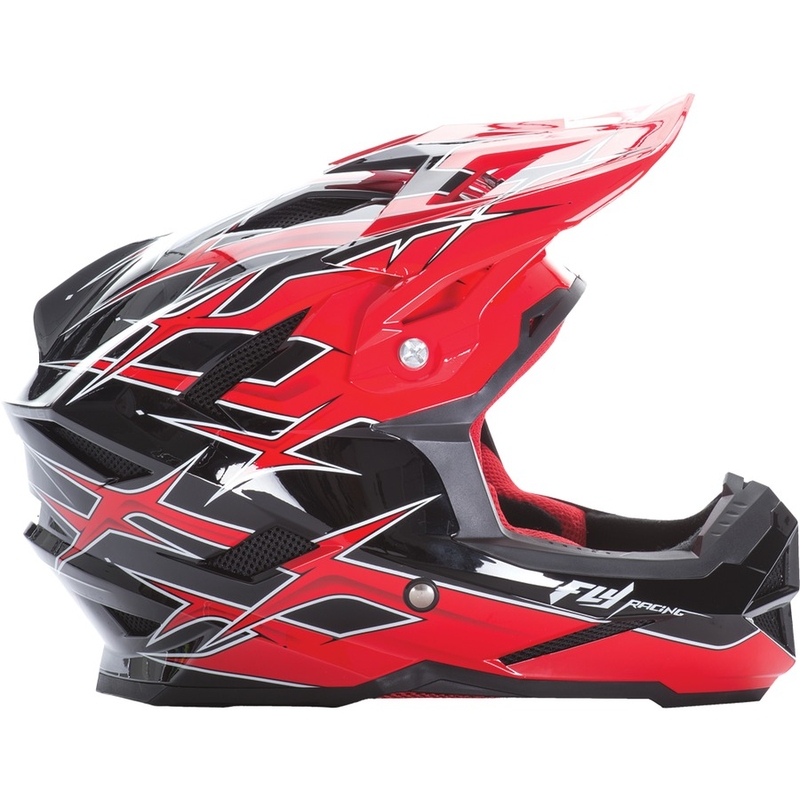 Cască de motocross FLY Racing DEFAULT - USA negru-roșu