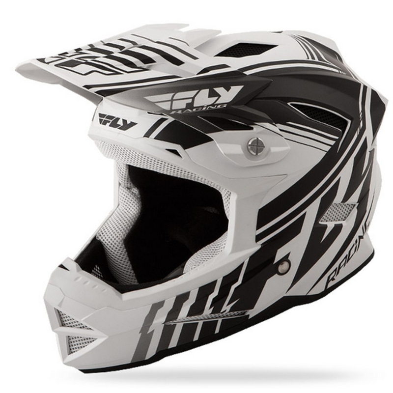 Cască de motocros FLY Racing DEFAULT - USA alb mat-negru