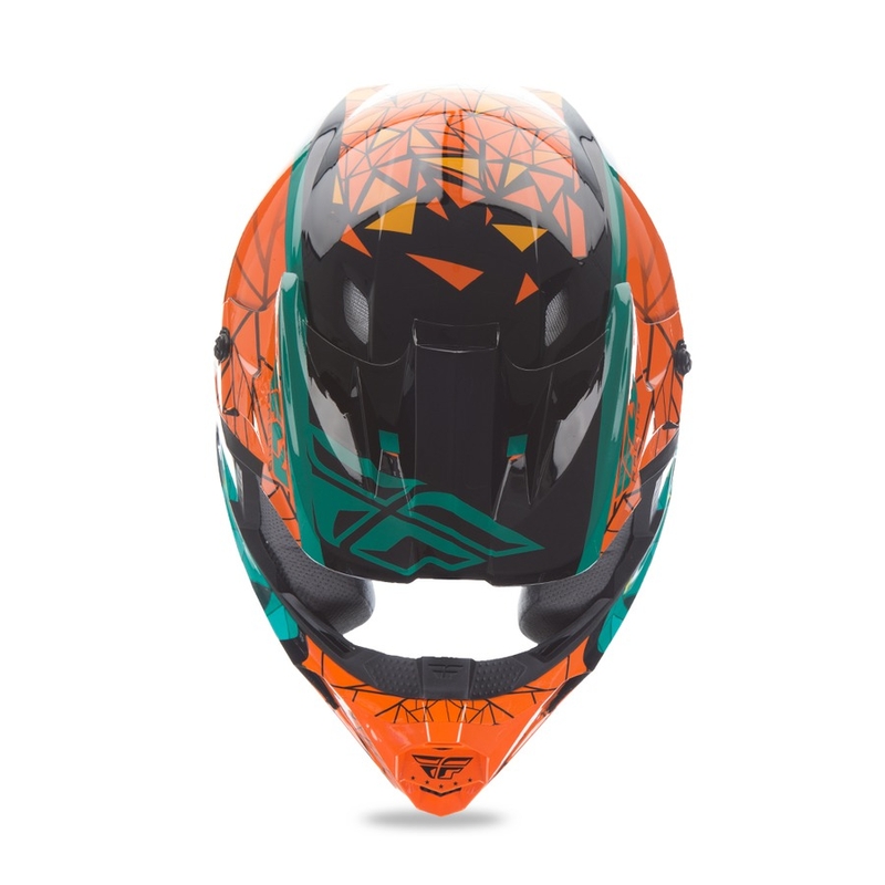 Cască de motocros FLY Racing Kinetic CRUX - USA portocaliu-turcoaz-negru