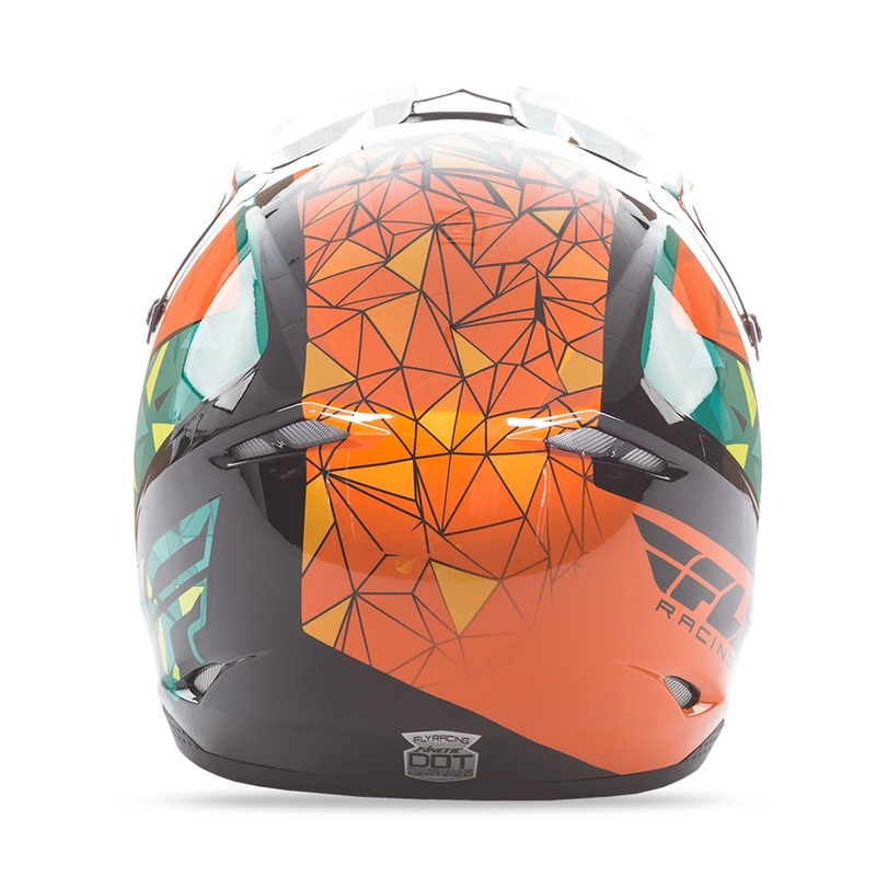 Cască de motocros FLY Racing Kinetic CRUX - USA portocaliu-turcoaz-negru