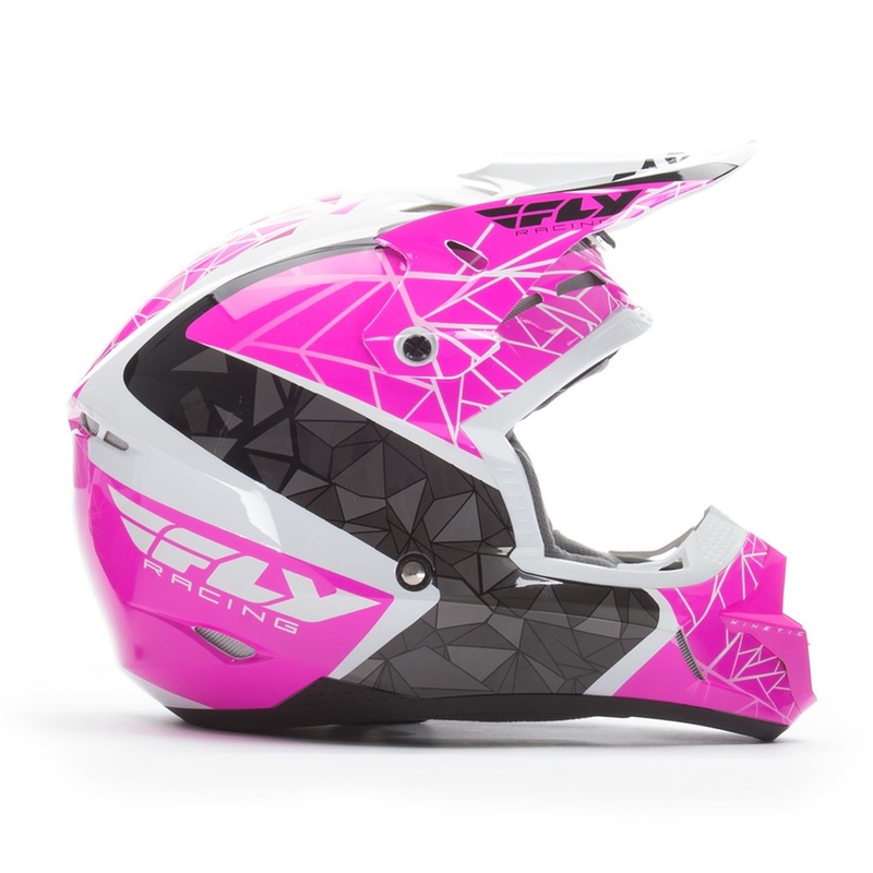 Cască de motocros FLY Racing Kinetic CRUX - USA roz-negru-alb