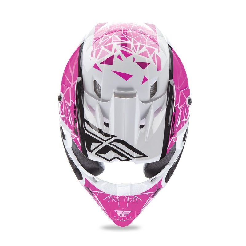 Cască de motocros FLY Racing Kinetic CRUX - USA roz-negru-alb