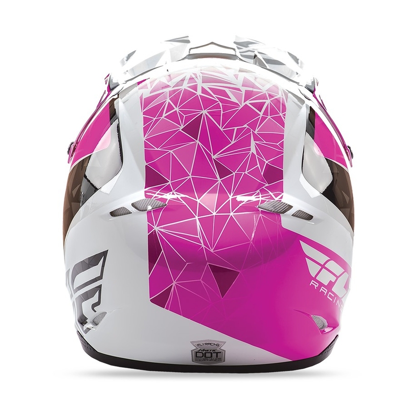Cască de motocros FLY Racing Kinetic CRUX - USA roz-negru-alb