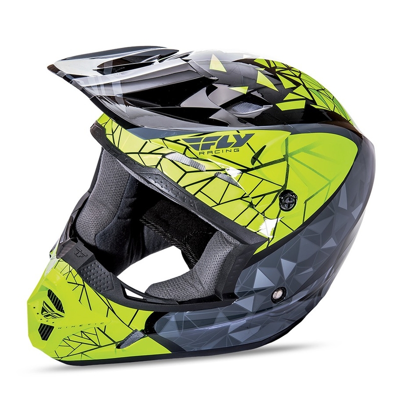 Cască de motocross FLY Racing Kinetic CRUX - USA galben-gri-negru fluo lichidare