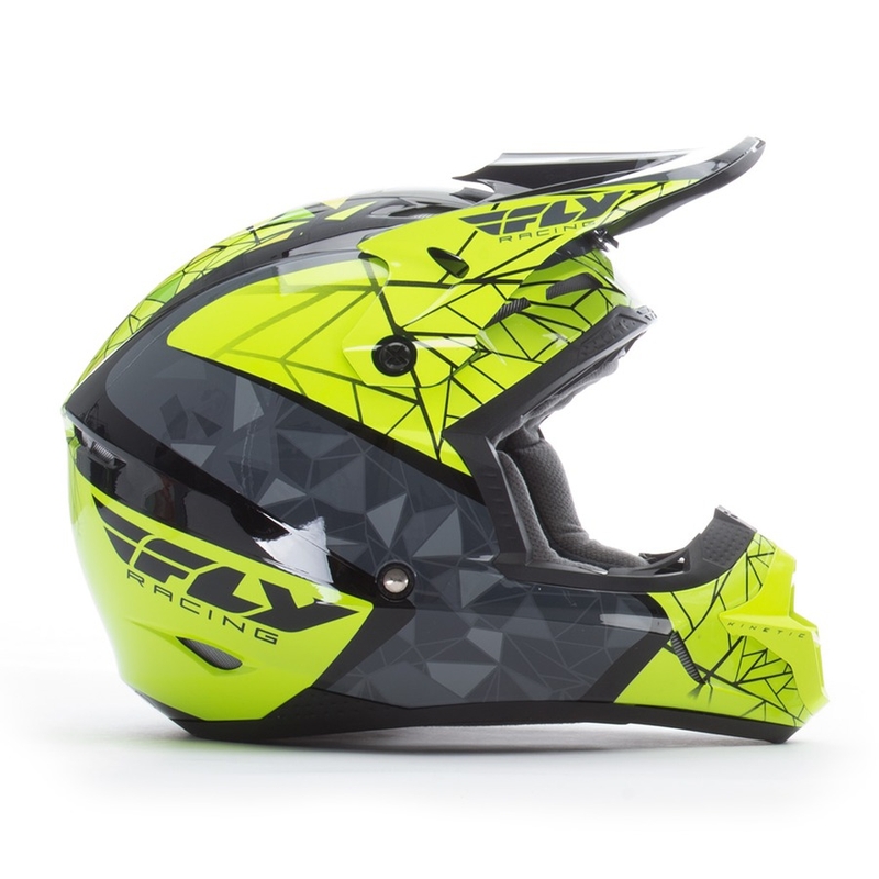 Cască de motocross FLY Racing Kinetic CRUX - USA galben-gri-negru fluo lichidare