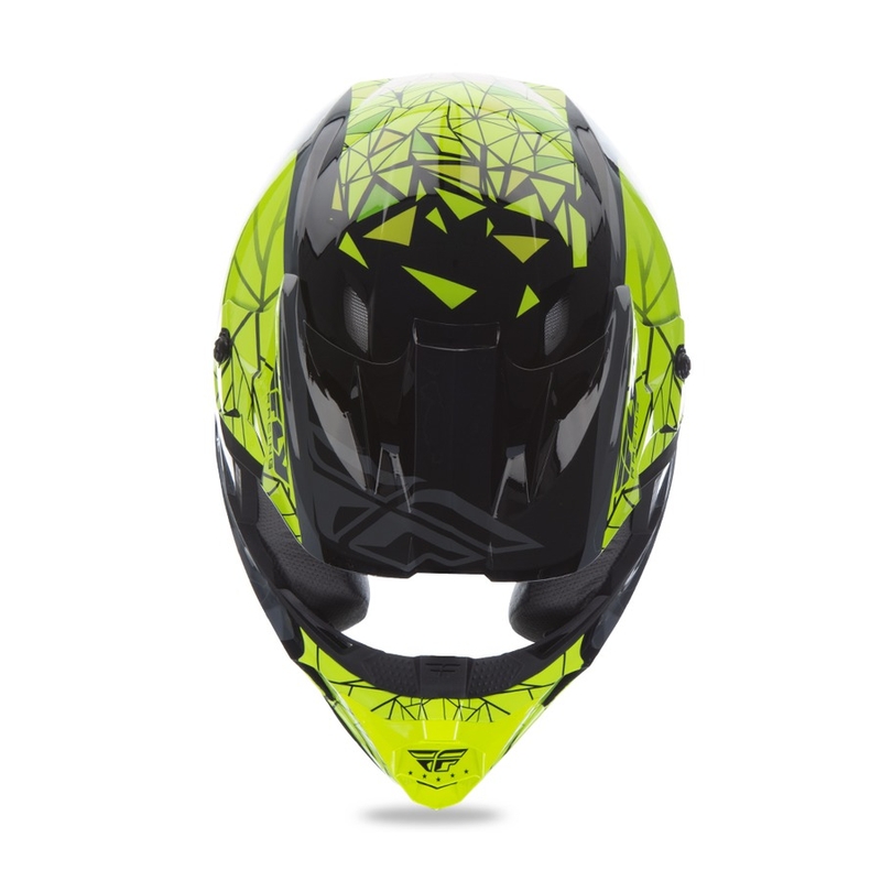 Cască de motocross FLY Racing Kinetic CRUX - USA galben-gri-negru fluo lichidare