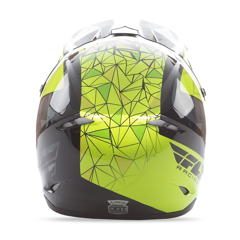 Cască de motocross FLY Racing Kinetic CRUX - USA galben-gri-negru fluo lichidare