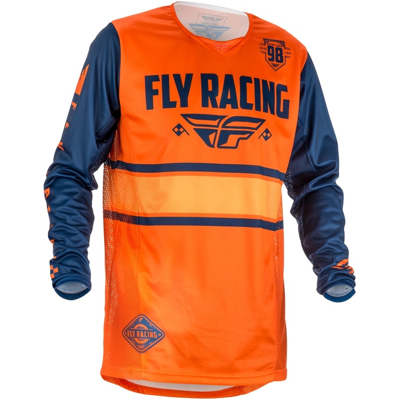 Tricou de motocros FLY Racing Kinetic ERA 2018 - USA portocaliu-albastru