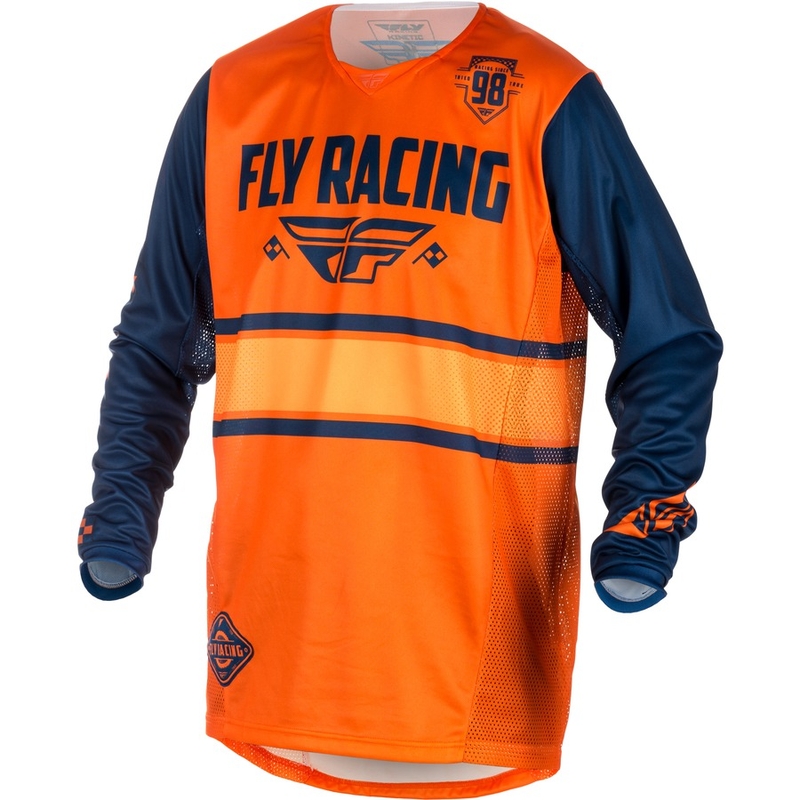 Tricou de motocros FLY Racing Kinetic ERA 2018 - USA portocaliu-albastru