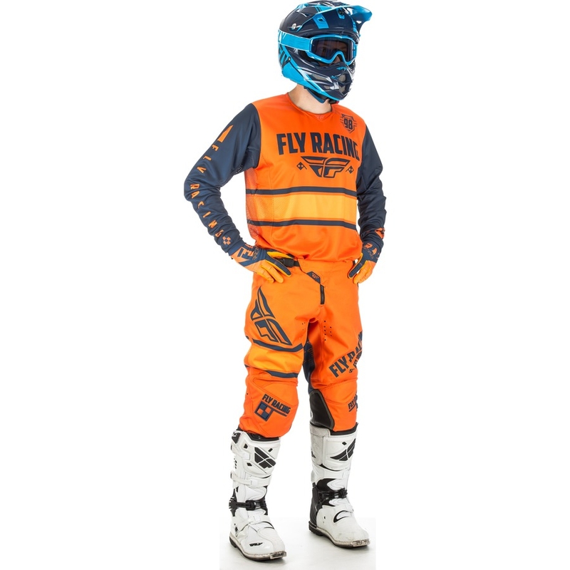 Tricou de motocros FLY Racing Kinetic ERA 2018 - USA portocaliu-albastru