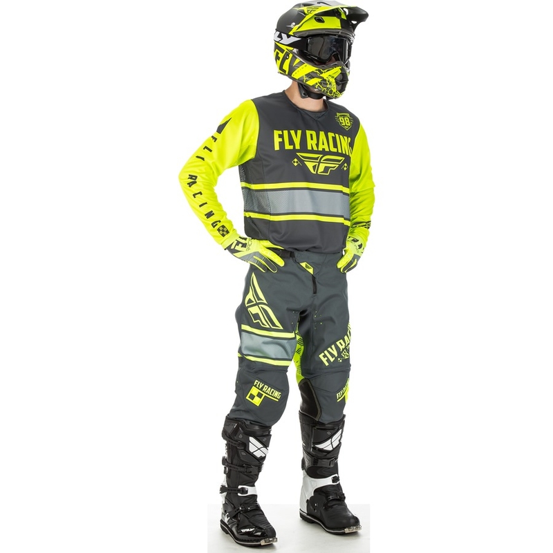 Tricou de motocros FLY Racing Kinetic ERA 2018 - SUA gri-galben-fluo