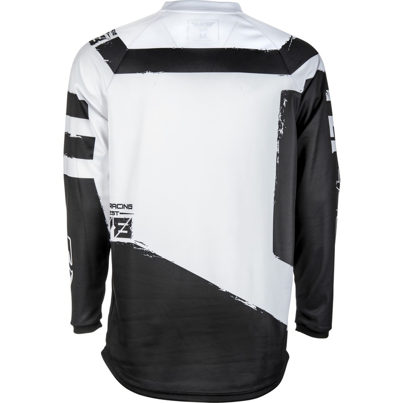 Tricou motocross FLY Racing F-16 2018 - SUA alb-negru și alb
