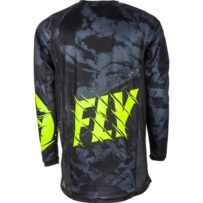 Tricou de motocros FLY Racing Kinetic OUTLAW 2018 - SUA negru-fluo galben
